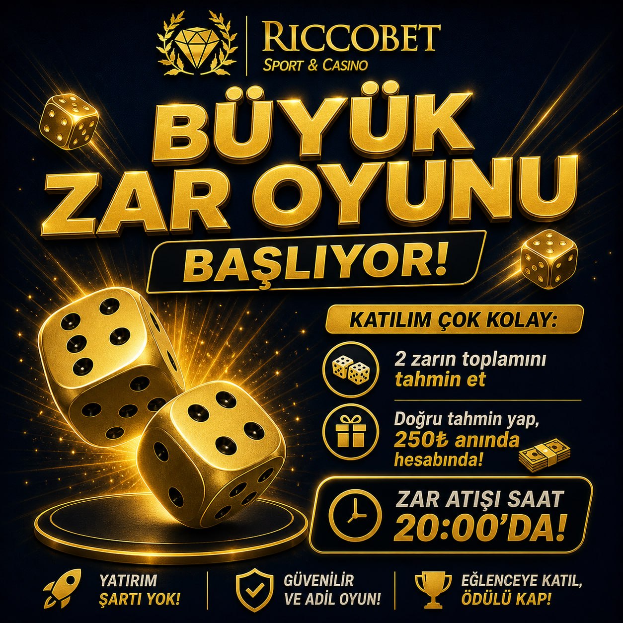🎲 RİCCOBET'TE ZAR ETKİNLİĞİ 🎲