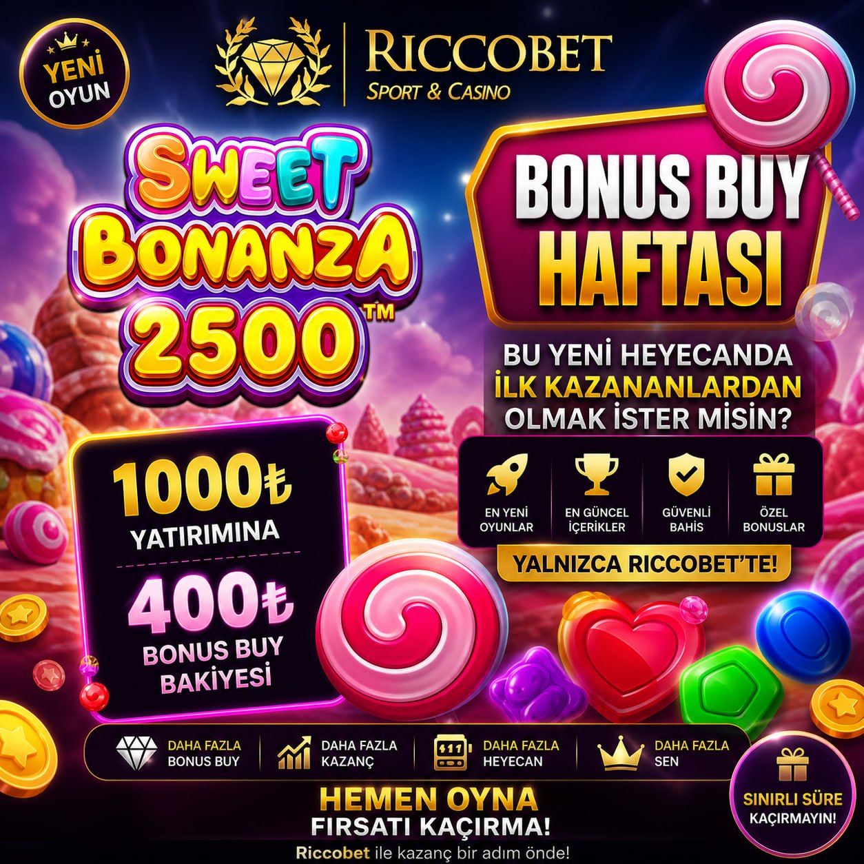 💰 Sweet Bonanza 2500 Bonus Buy Haftası! 💰